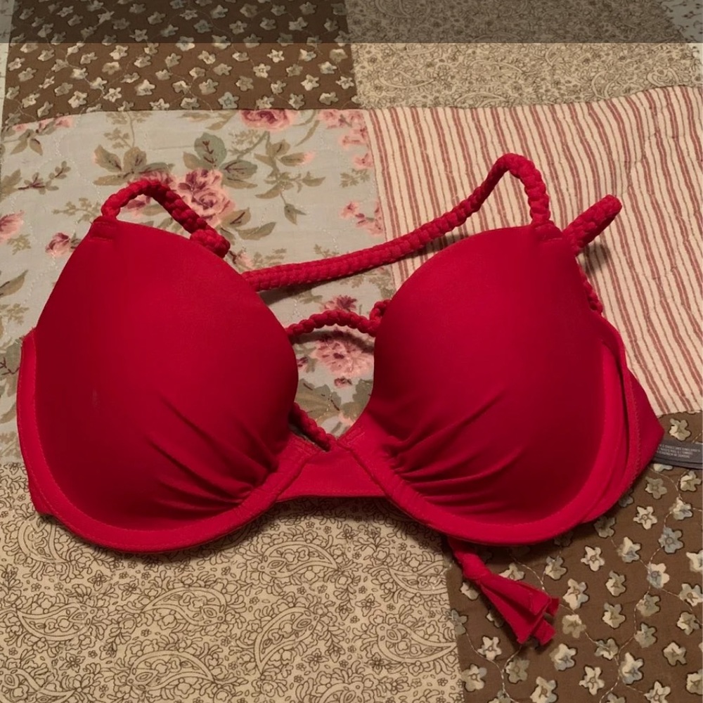 Aerie 34B red bikini top